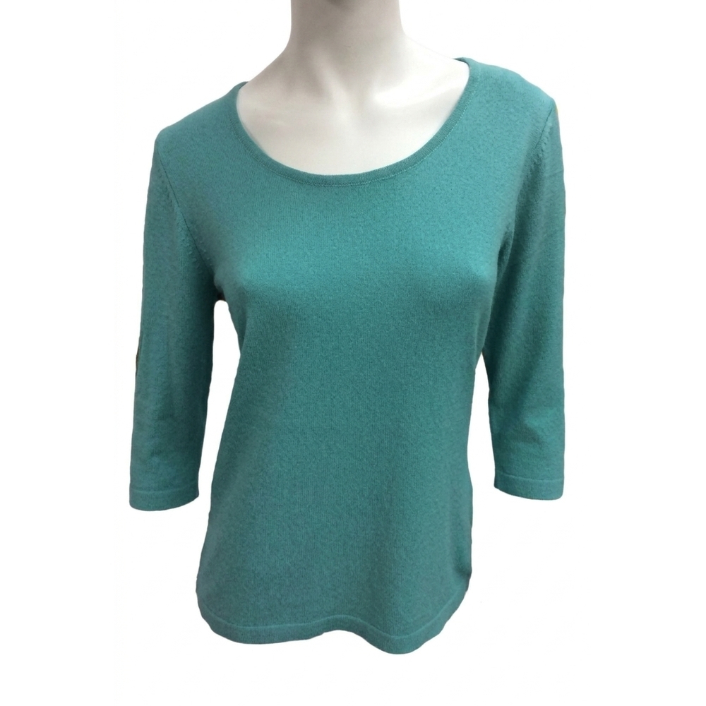 NEW ANGEL 3/4 scoop neck top in aqua